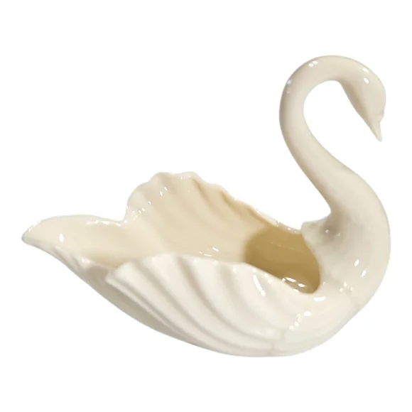 Lenox Swan Dish Ivory Porcelain Trinket Bowl USA 4x5 Elegant Decor Gift - Picture 2 of 6